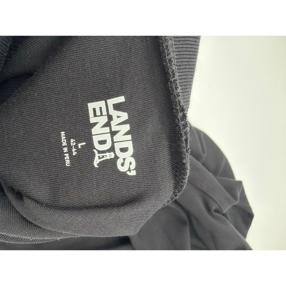 Lands‎ End Mens Black Turtleneck Long Sleeve Cotton Jersey Shirt Size L 42-44